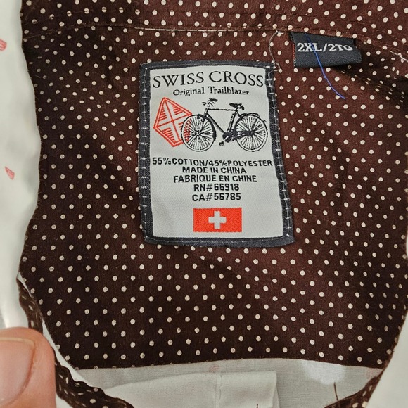 Swiss Cross Mens 2XL White Watermelon Print Short Sleeve Button Down Shirt - Picture 4 of 8